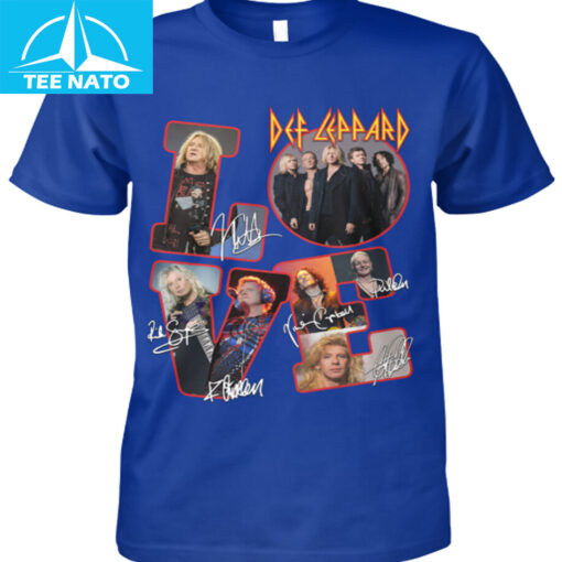 Def Leppard Love Band Photo Signatures Shirt - Image 3
