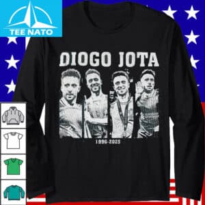 Man wearing the Diogo Jota collage shirt
