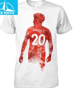 Diogo Jota Red Watercolor Silhouette Shirt