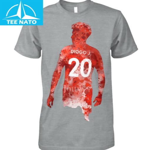 Diogo Jota Red Watercolor Silhouette Shirt - Image 2