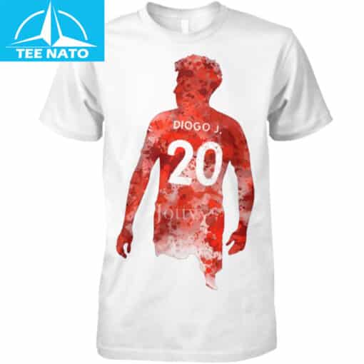 Diogo Jota Red Watercolor Silhouette Shirt - Image 3