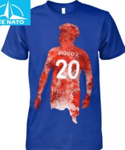 Diogo Jota Red Watercolor Silhouette Shirt3