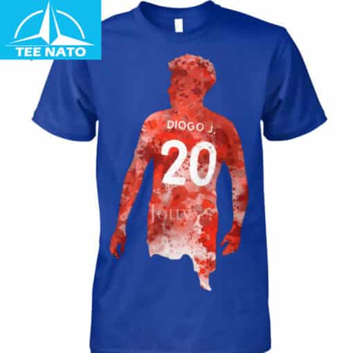 Diogo Jota Red Watercolor Silhouette Shirt - Image 4