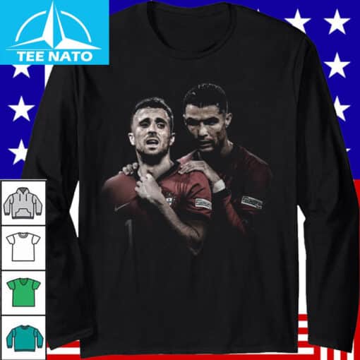 Diogo Jota and Cristiano Ronaldo Portugal Football Shirt - Image 2