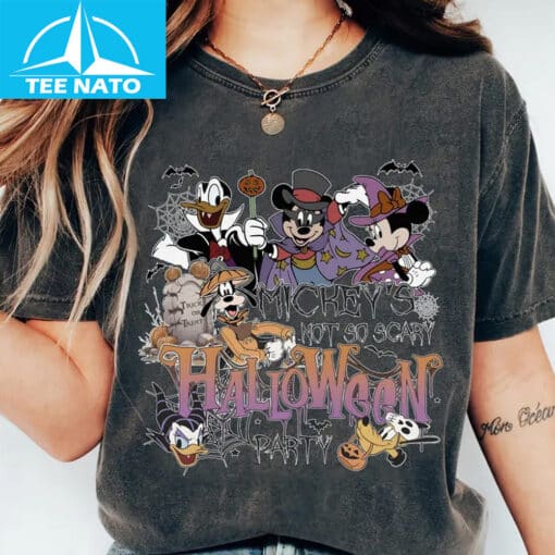 Disney Halloween Mickey's Not So Scary Party Shirt - Image 4