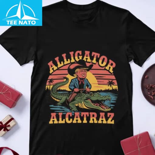 Donald Trump Riding Alligator Alcatraz Shirt