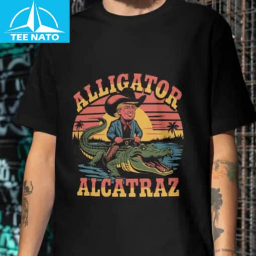 Donald Trump Riding Alligator Alcatraz Shirt - Image 2