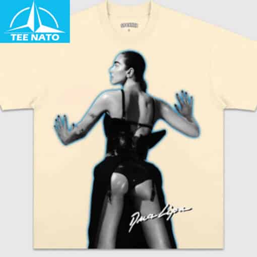 Close-up of the Dua Lipa 2025 Tour Shirt fabric