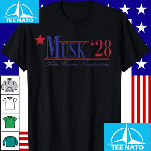 Elon Musk 2028 Political Funny Satire USA Shirt