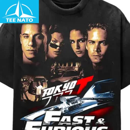 Fast & Furious Tokyo Drift Paul Walker Movie Poster Shirt - Image 3