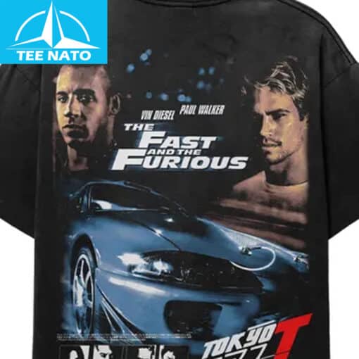 Fast & Furious Tokyo Drift Paul Walker Movie Poster Shirt - Image 2