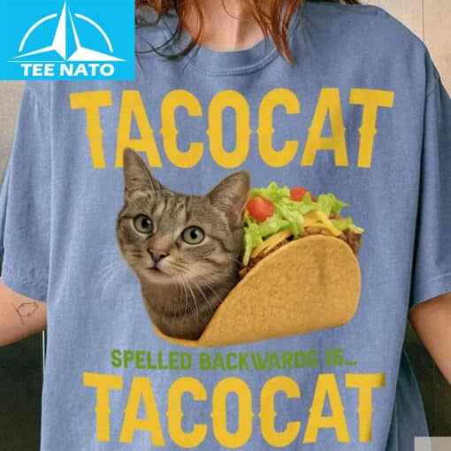 Food Tacocat Spelled Backwards Is Tacocat Funny Cat Shirt - Image 3