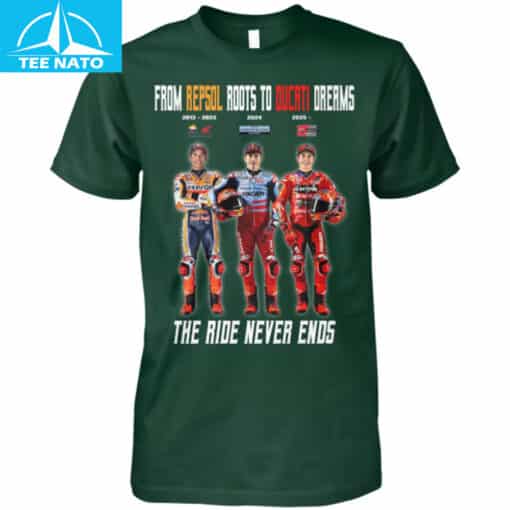 From Repsol Roots To Ducati Dreams The Ride Never Ends Motorcycle Shirt - Image 3
