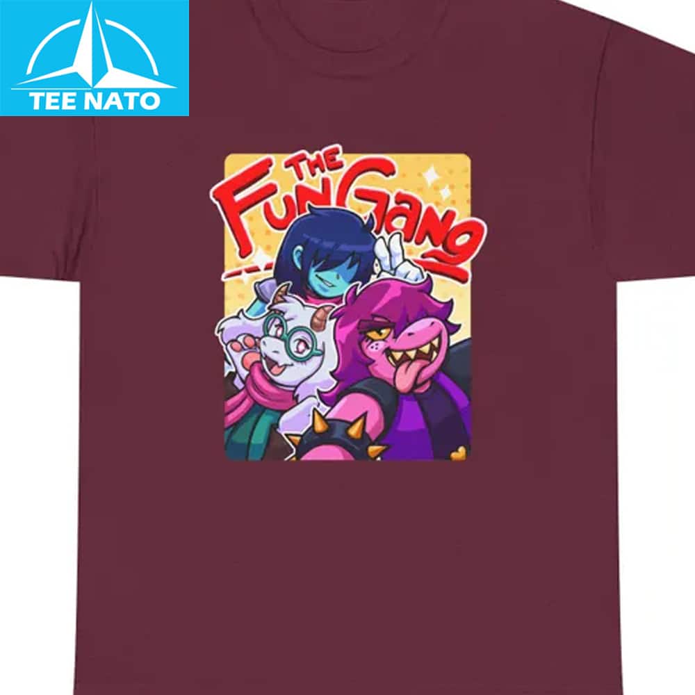 Close-up of FunGang Deltarune Inspired Game Shirt fabric