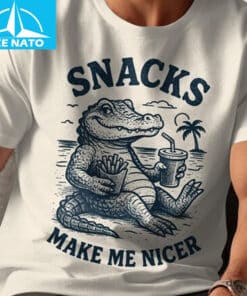Funny Alligator Snacks Make Me Nicer Shirt3