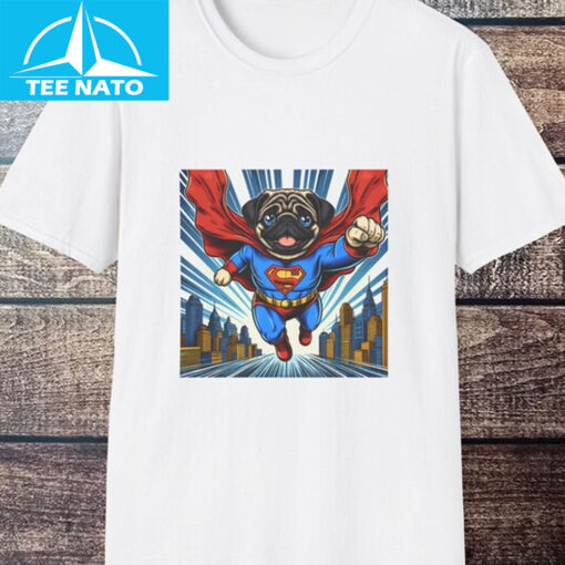 Funny Dog Pug Superman Shirt - Image 2