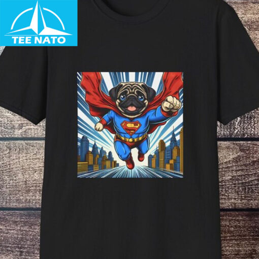 Funny Dog Pug Superman Shirt - Image 3