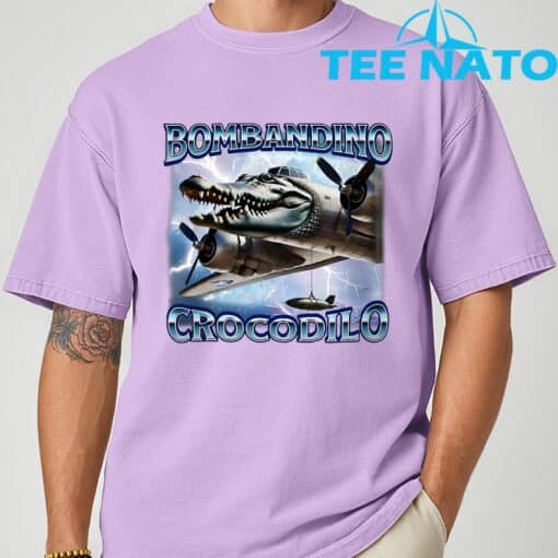 Funny Meme Brainrot Bombardino Crocodilo Italian Humor T-Shirt - Image 7