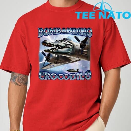 Funny Meme Brainrot Bombardino Crocodilo Italian Humor T-Shirt - Image 9