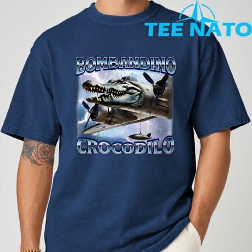 Funny Meme Brainrot Bombardino Crocodilo Italian Humor T-Shirt - Image 10