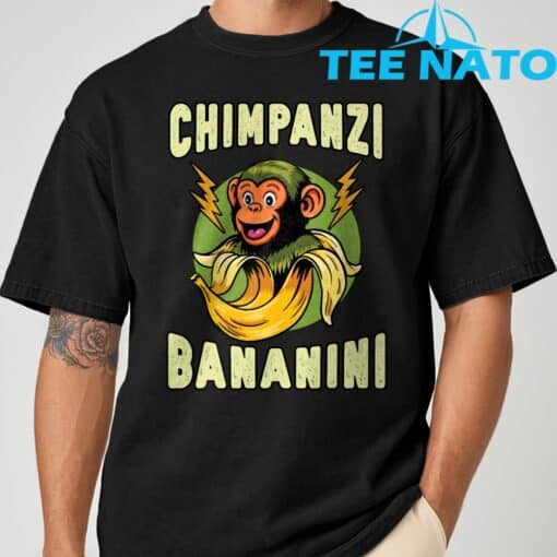 Funny Monkey Chimpanzini Bananini Italian Brainrot Meme T-Shirt