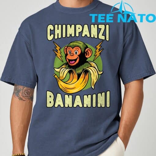 Funny Monkey Chimpanzini Bananini Italian Brainrot Meme T-Shirt - Image 8