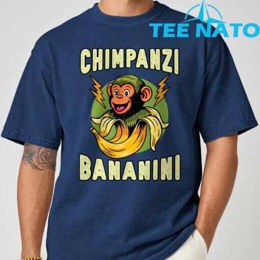 Funny Monkey Chimpanzini Bananini Italian Brainrot Meme T-Shirt - Image 10