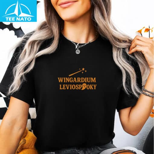 Funny Wizard Halloween Wingardium Leviospooky Shirt