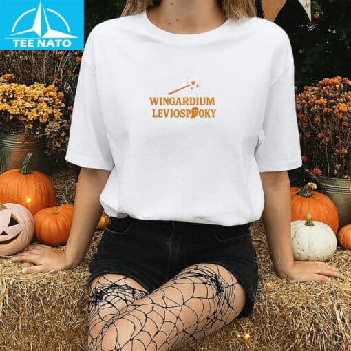 Funny Wizard Halloween Wingardium Leviospooky Shirt - Image 4