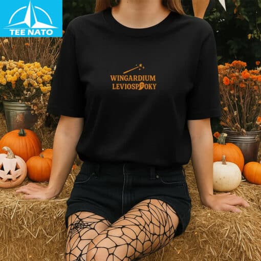 Funny Wizard Halloween Wingardium Leviospooky Shirt - Image 5