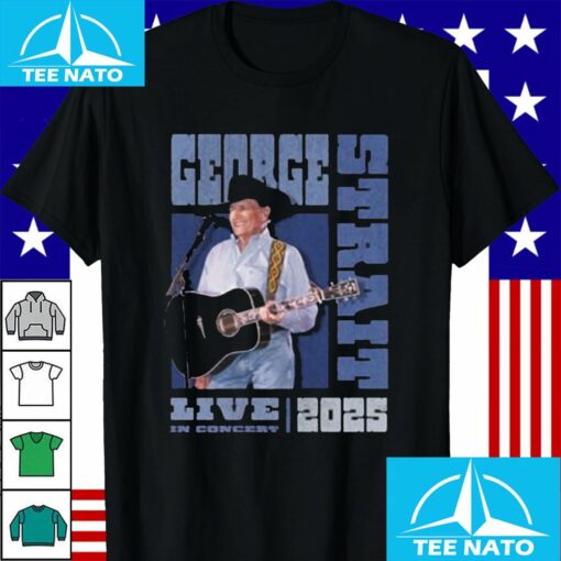 George Strait Live In Concert 2025 Photo With Stadium Tour Dates Shirt - Image 2