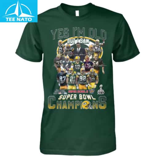 Green Bay Packers Super Bowl Champions 'Yes I'm Old But I Saw' Fan Shirt - Image 3