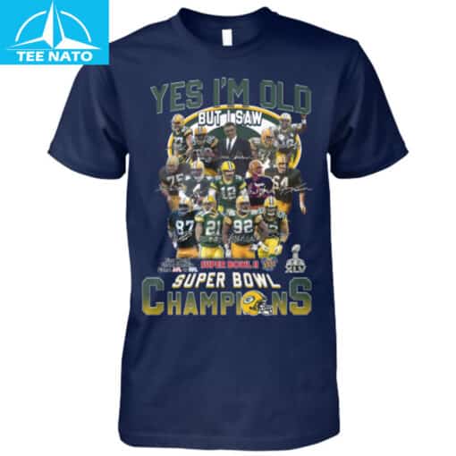 Green Bay Packers Super Bowl Champions 'Yes I'm Old But I Saw' Fan Shirt - Image 4