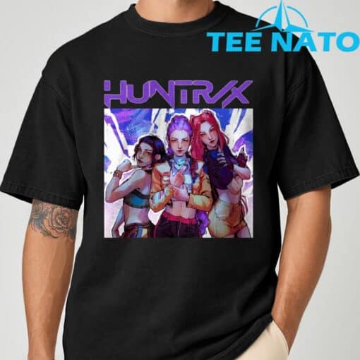 HUNTRIX - Zoey, Rumi, Mira Kpop Demon Hunters Fanart T-Shirt - Image 2