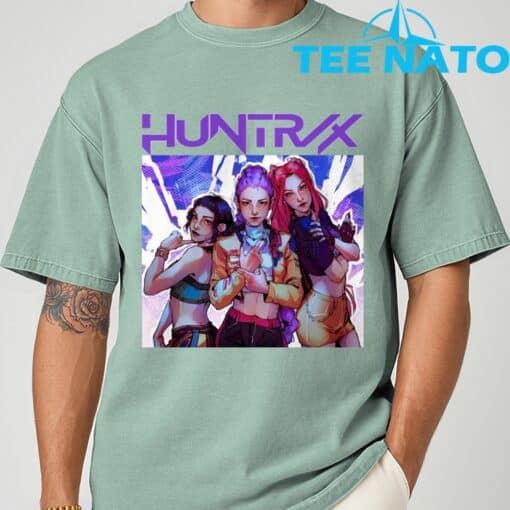 HUNTRIX - Zoey, Rumi, Mira Kpop Demon Hunters Fanart T-Shirt - Image 3