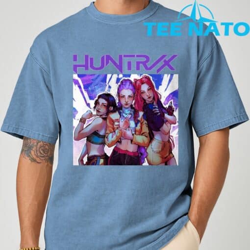 HUNTRIX - Zoey, Rumi, Mira Kpop Demon Hunters Fanart T-Shirt - Image 4