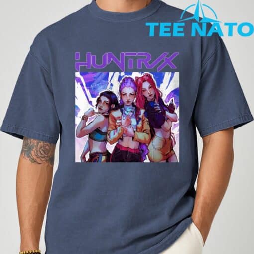 HUNTRIX - Zoey, Rumi, Mira Kpop Demon Hunters Fanart T-Shirt - Image 5