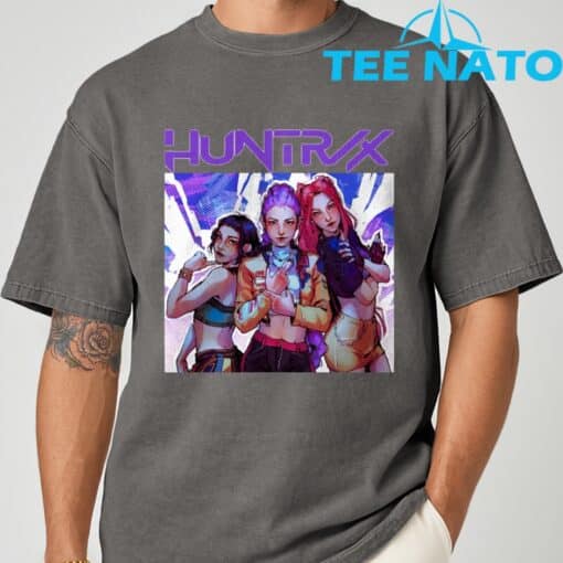 HUNTRIX - Zoey, Rumi, Mira Kpop Demon Hunters Fanart T-Shirt - Image 7