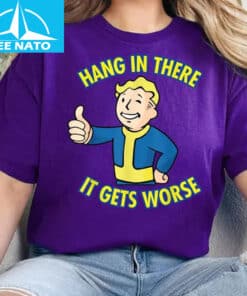 Hang In There It Gets Worse Boy Kids Funny Cute Meme Shirt2