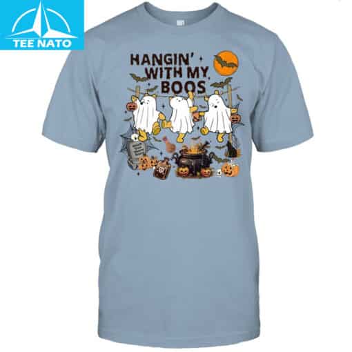 Hangin With My Boos Halloween Ghosts Shirt - Image 3