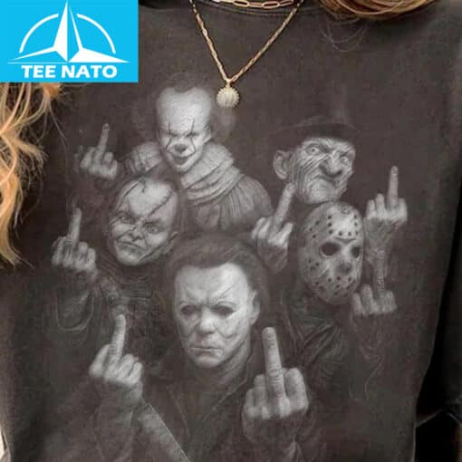 Horror Charaters Middle Finger Shirt - Image 3