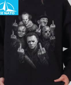 Horror Charaters Middle Finger Shirt2
