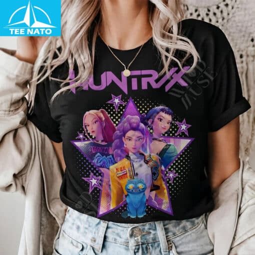 Huntrix Anime Cartoon Characters Graphic Shirt - Image 3