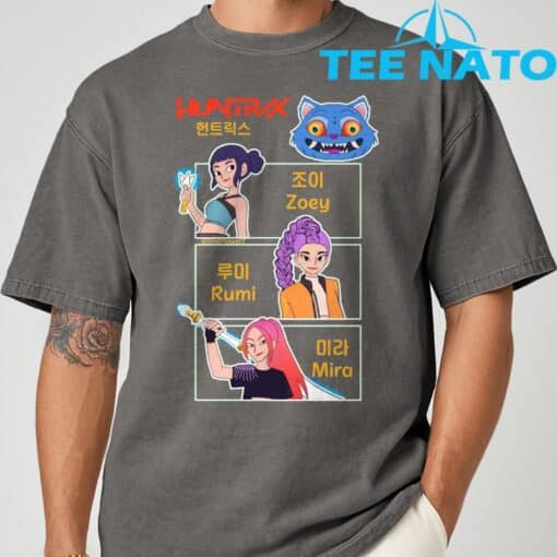 Huntrix Kpop Demon Hunters Print T-Shirt - Image 7