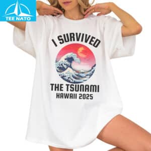 I Survived The Tsunami Hawaii 2025 Wave Art Shirt