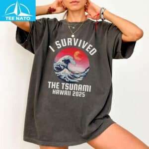 I Survived The Tsunami Hawaii 2025 Wave Art Shirt2