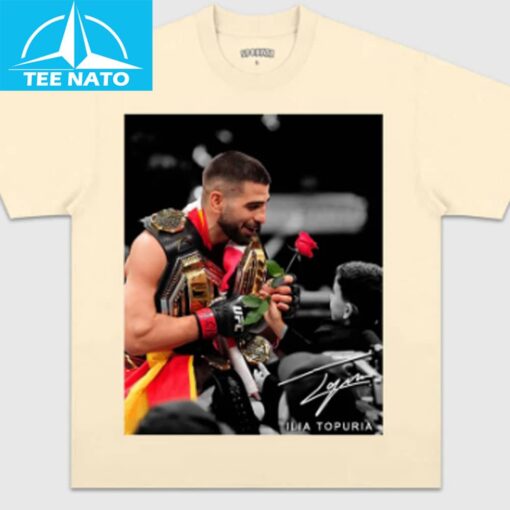Ilia Topuria Champion Rose Gift Shirt - Image 4