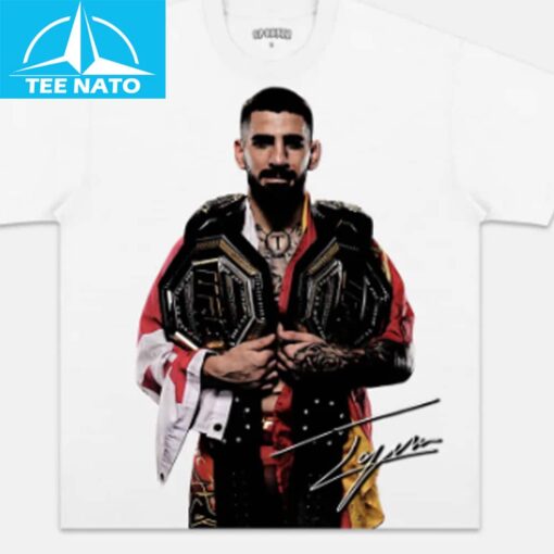 Ilia Topuria Double UFC Champion Belts Shirt - Image 3