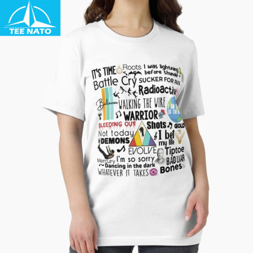 Imagine Dragons Song Titles Graphic Shirt - Image 4