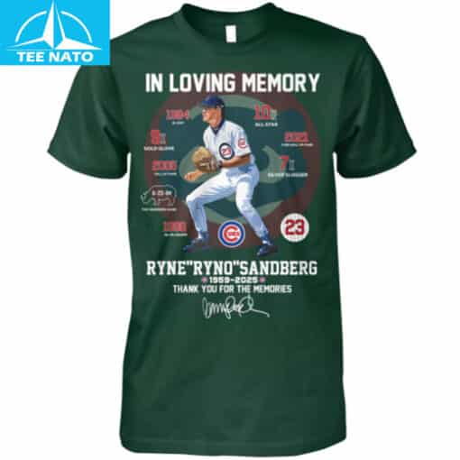 In Loving Memory Ryne Ryno Sandberg 1959-2025 Chicago Cubs Baseball Stats Shirt - Image 2
